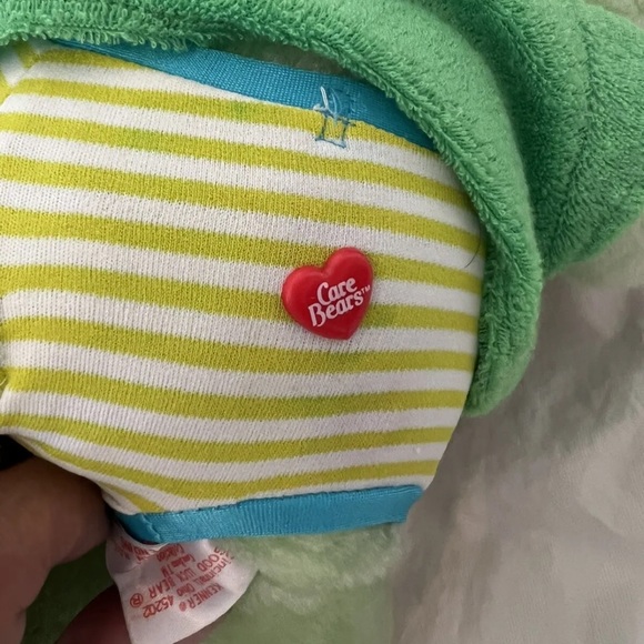 VINTAGE CARE BEAR CAREBEAR GOOD LUCK FOUR LEAF CLOVER 12 Inch  PLUSH Cute Outfit - Picture 9 of 11